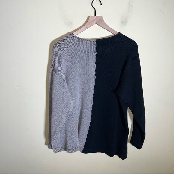 VNTG WEINO art deco style single pocket waffle knit sweater L - Picture 4 of 5